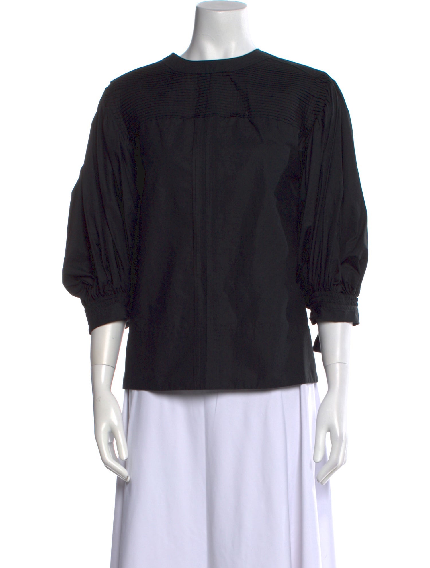 Jil Sander Crew Neck Three-Quarter Sleeve Blouse