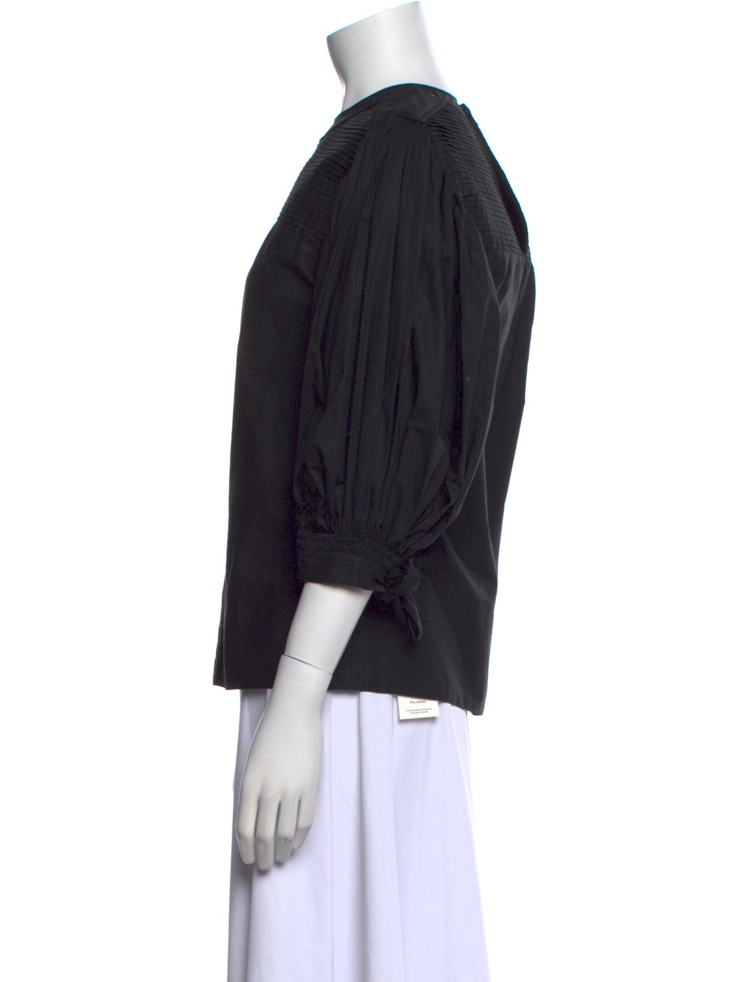 Jil Sander Crew Neck Three-Quarter Sleeve Blouse