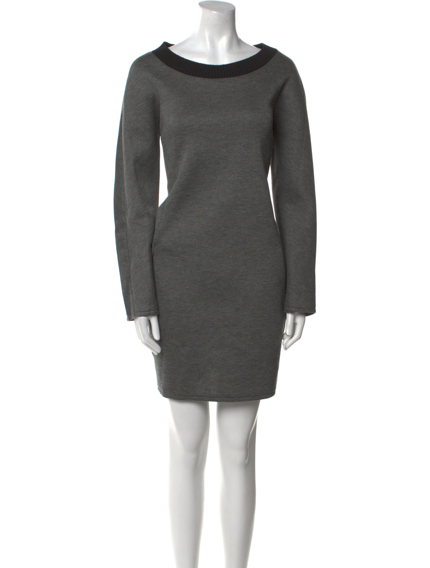 Jil Sander Navy Bateau Neckline Mini Dress