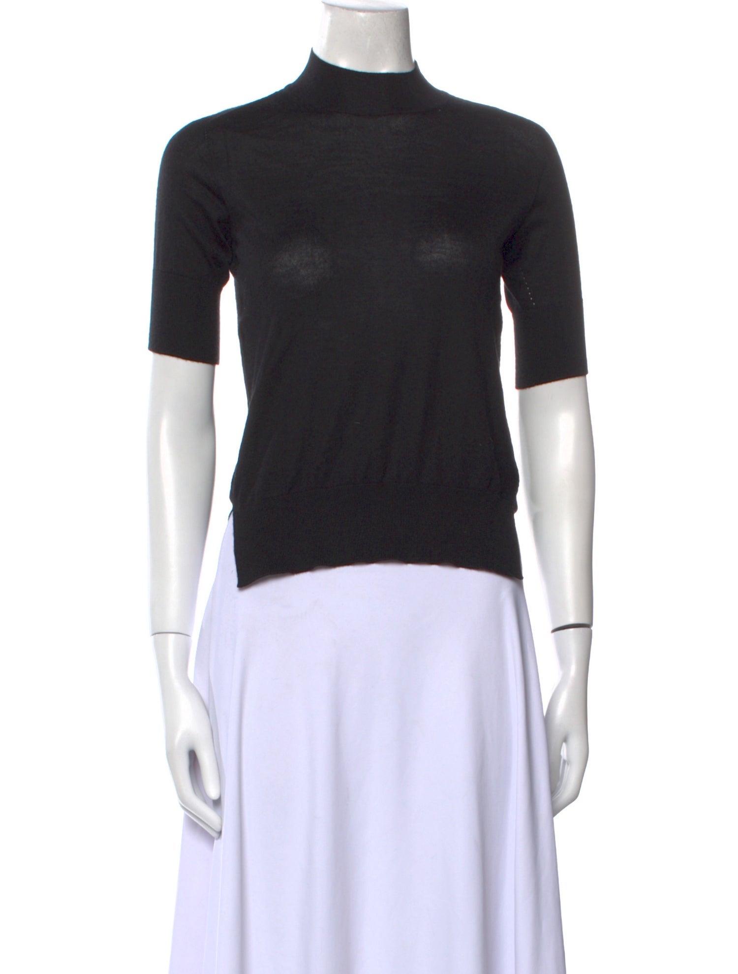 Jil Sander Mock Neck Short Sleeve Top
