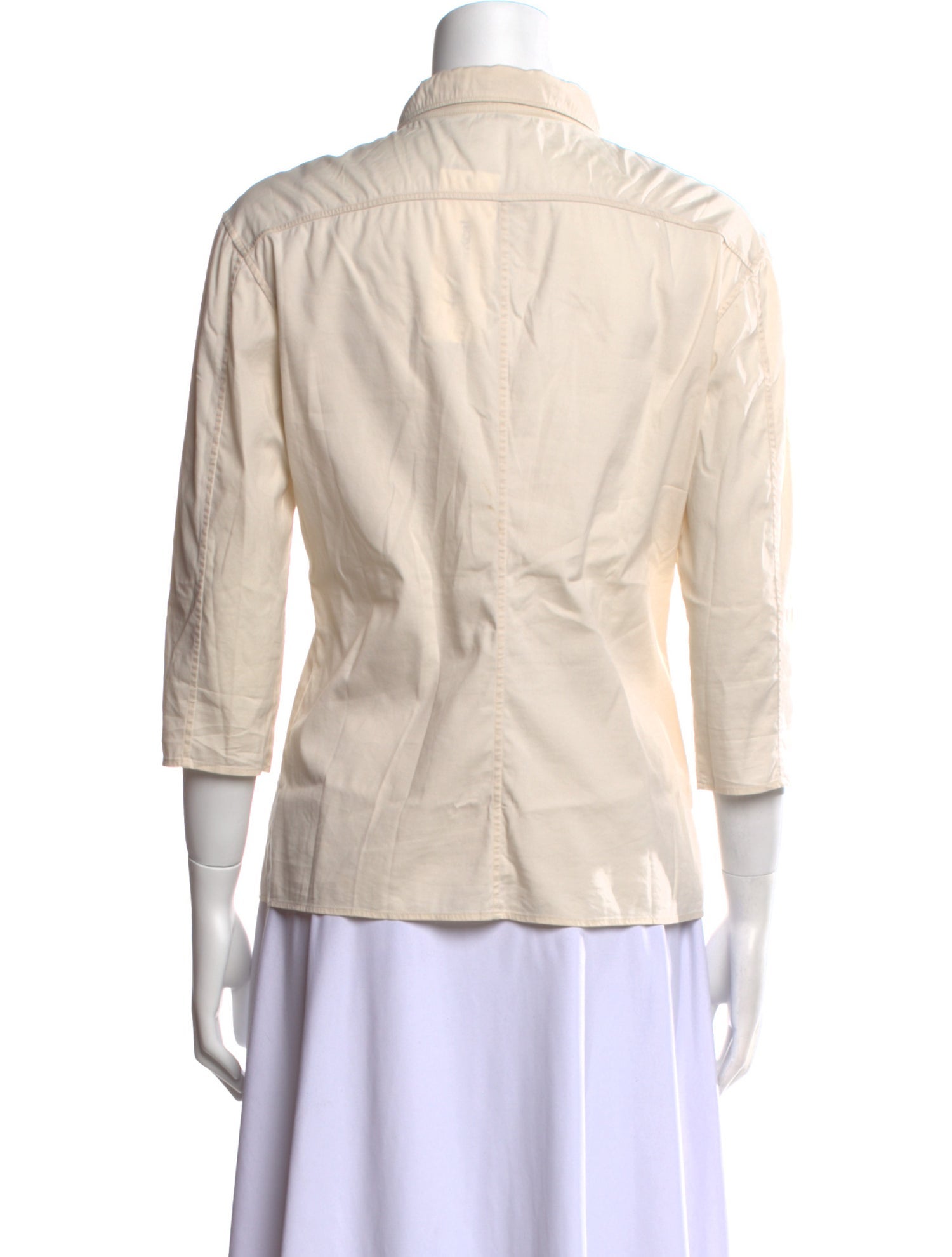 Jil Sander Three-Quarter Sleeve Button-Up Top