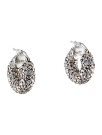 Jil Sander Cubic Zirconia Vivid 4 Hoop Earrings