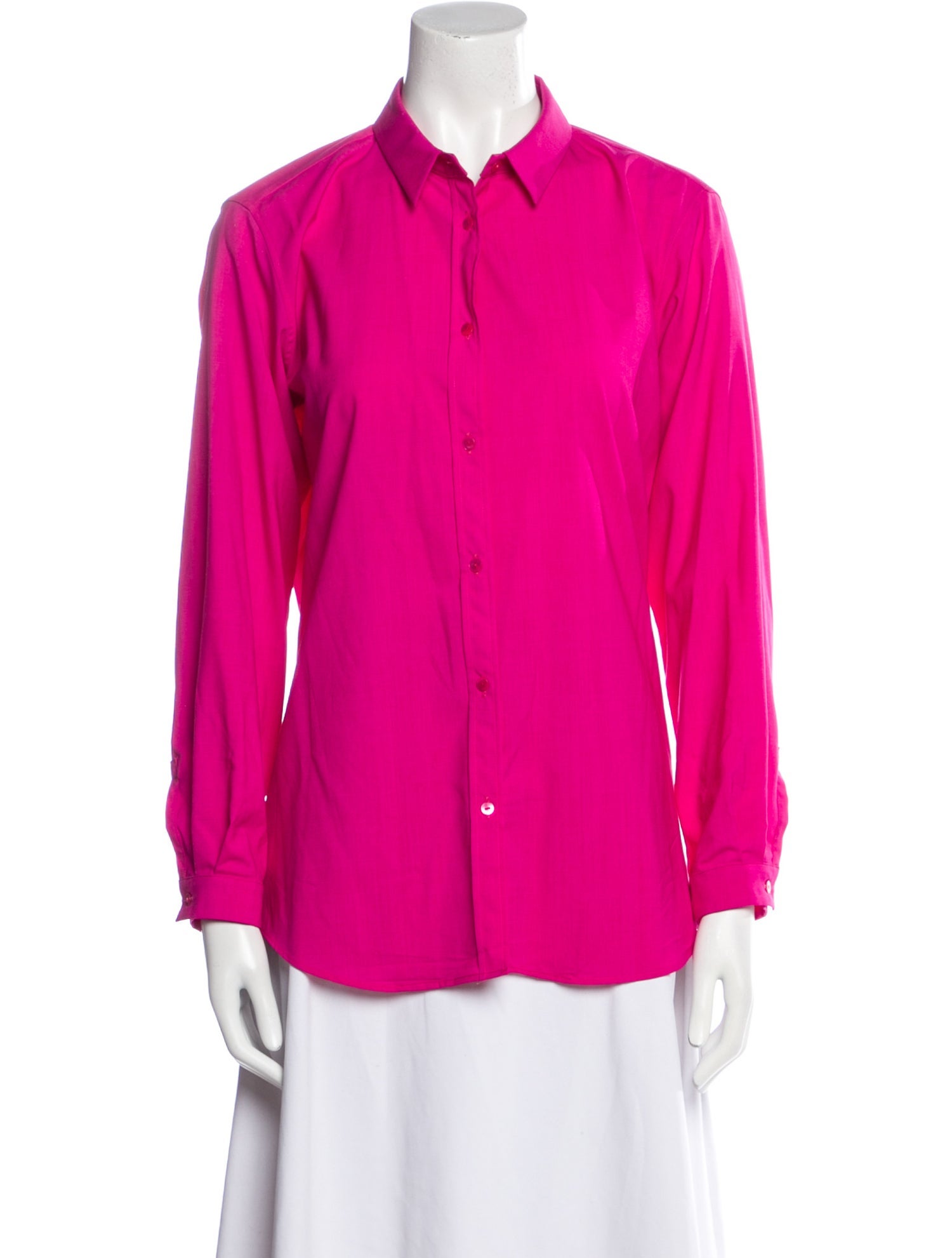 Jil Sander Wool Long Sleeve Button-Up Top
