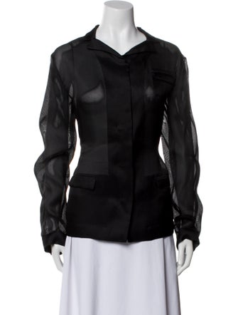 Jil Sander Silk Long Sleeve Button-Up Top