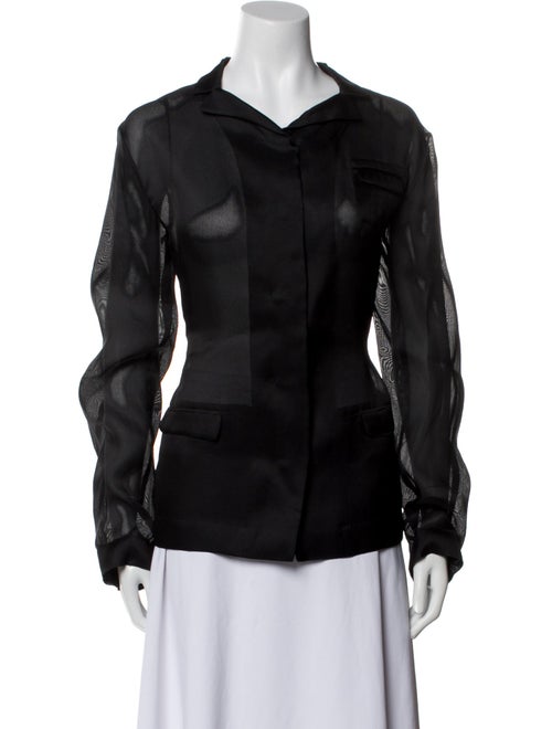 Jil Sander Silk Long Sleeve Button-Up Top