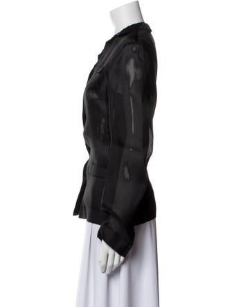 Jil Sander Silk Long Sleeve Button-Up Top