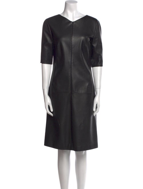 Jil Sander Leather Knee-Length Dress