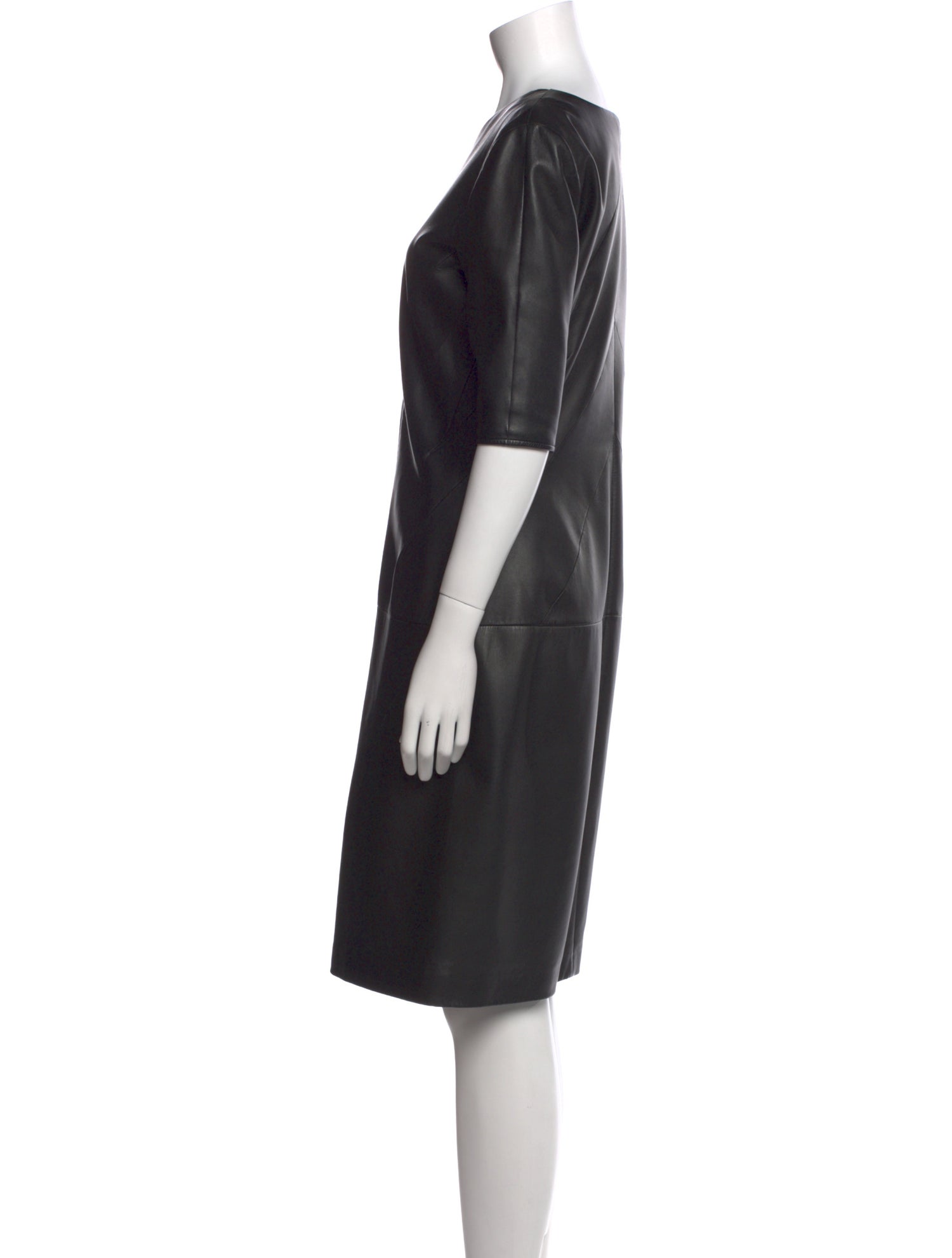 Jil Sander Leather Knee-Length Dress