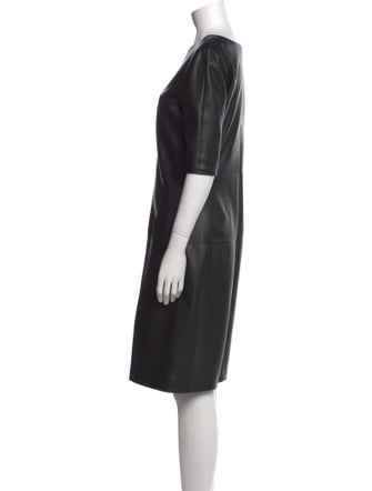 Jil Sander Leather Knee-Length Dress
