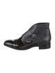 Jil Sander Patent Leather Leather Trim Embellishment Moto Boots