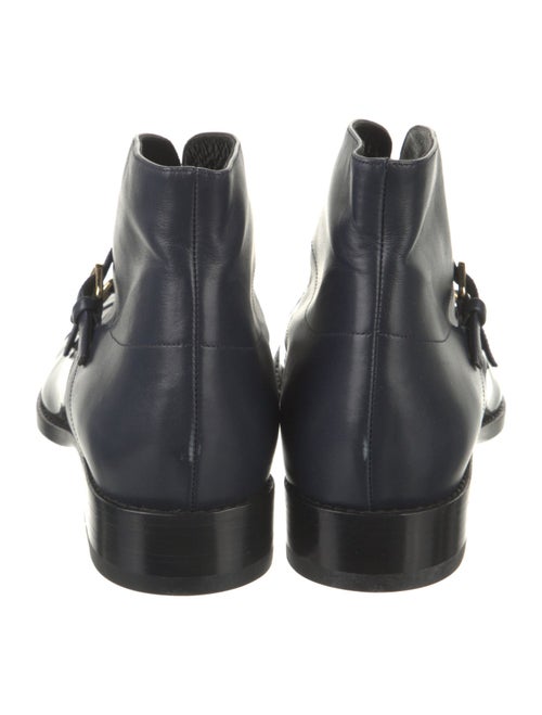 Jil Sander Patent Leather Leather Trim Embellishment Moto Boots