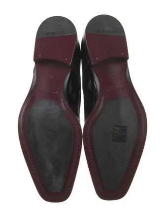 Jil Sander Patent Leather Leather Trim Embellishment Moto Boots