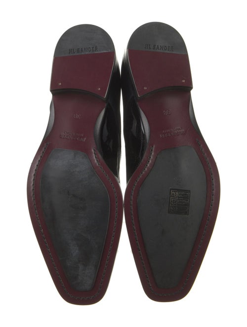 Jil Sander Patent Leather Leather Trim Embellishment Moto Boots