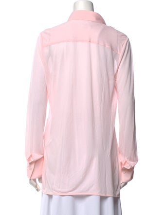 Jil Sander Silk Long Sleeve Button-Up Top
