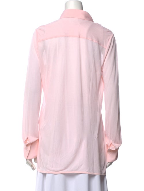 Jil Sander Silk Long Sleeve Button-Up Top