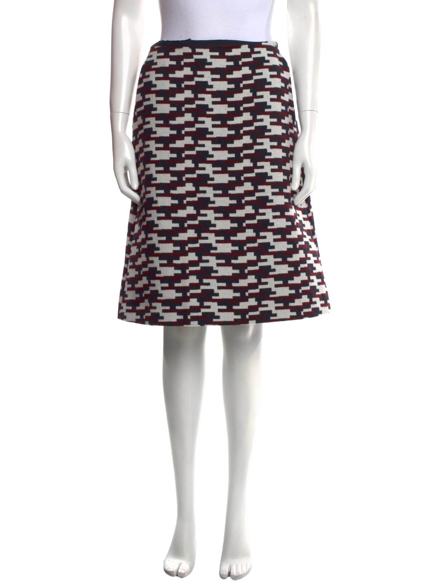 Jil Sander Navy Printed Knee-Length Skirt