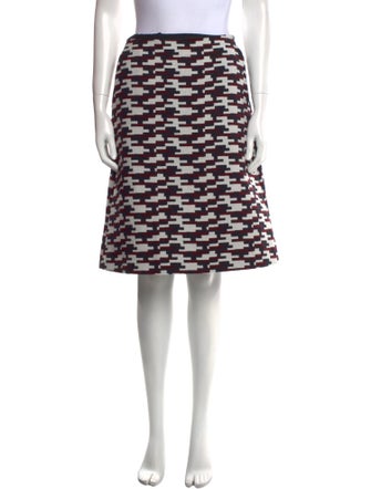 Jil Sander Navy Printed Knee-Length Skirt