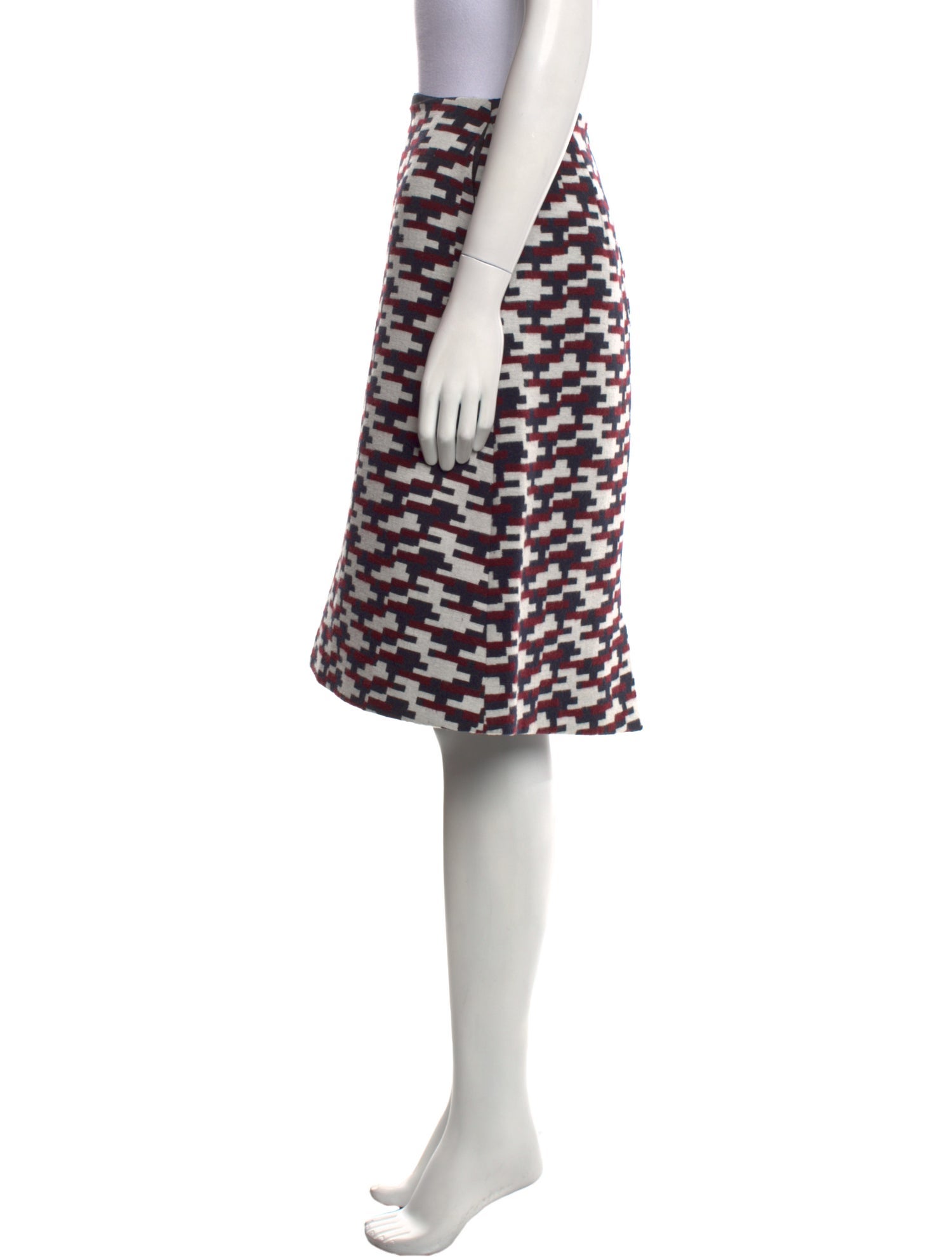 Jil Sander Navy Printed Knee-Length Skirt