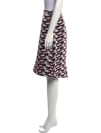 Jil Sander Navy Printed Knee-Length Skirt
