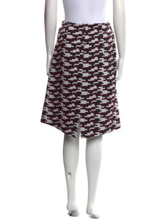 Jil Sander Navy Printed Knee-Length Skirt