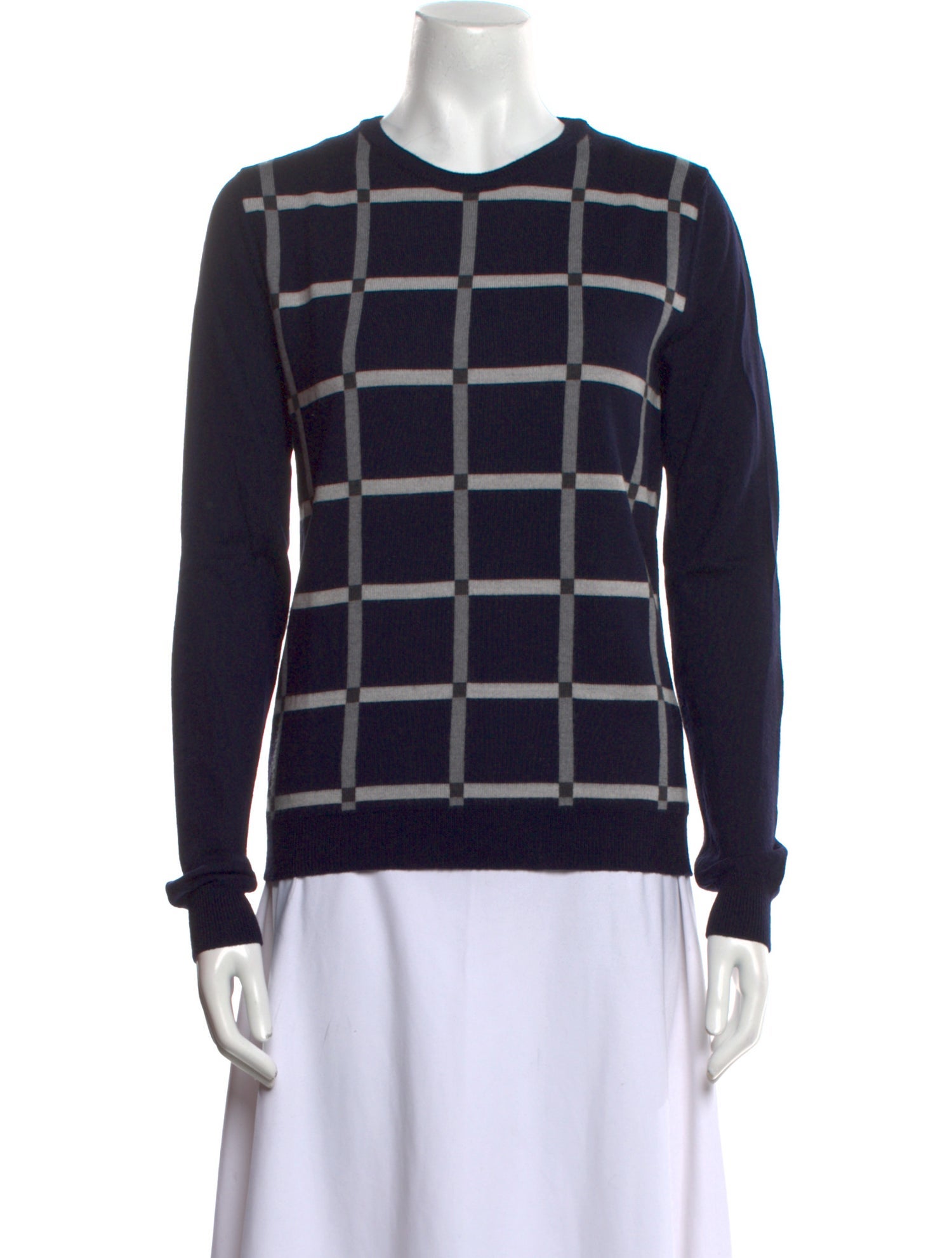 Jil Sander Wool Plaid Print Sweater
