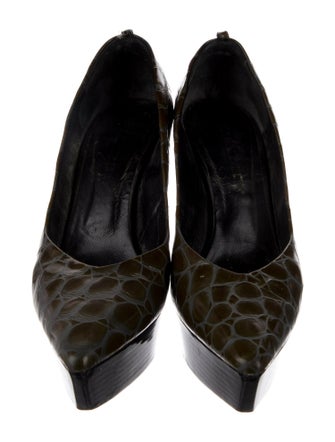 Jil Sander Patent Leather Animal Print Pumps