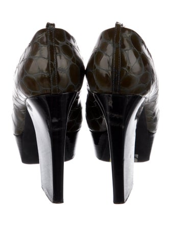 Jil Sander Patent Leather Animal Print Pumps