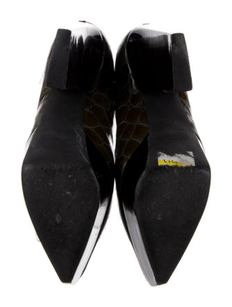 Jil Sander Patent Leather Animal Print Pumps