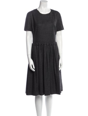 Jil Sander Virgin Wool Midi Length Dress
