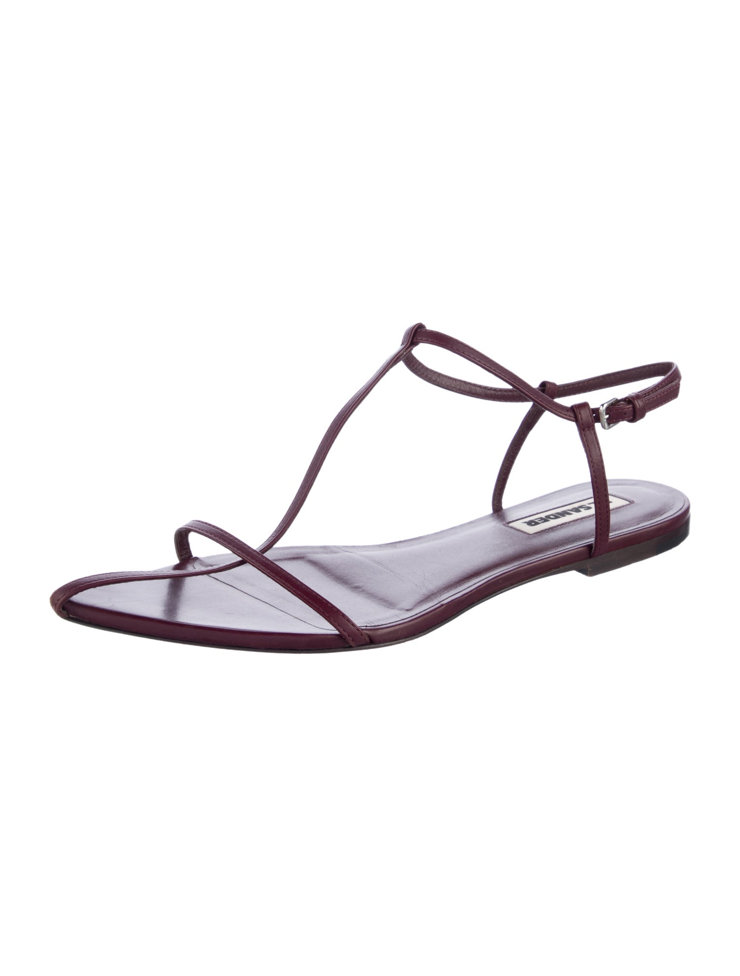 Jil Sander Leather T-Strap Sandals
