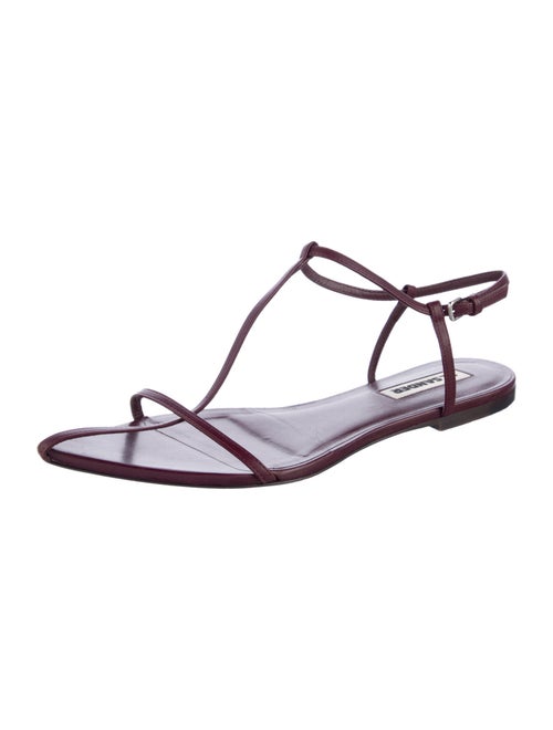 Jil Sander Leather T-Strap Sandals