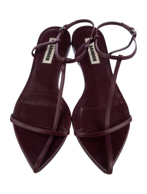 Jil Sander Leather T-Strap Sandals