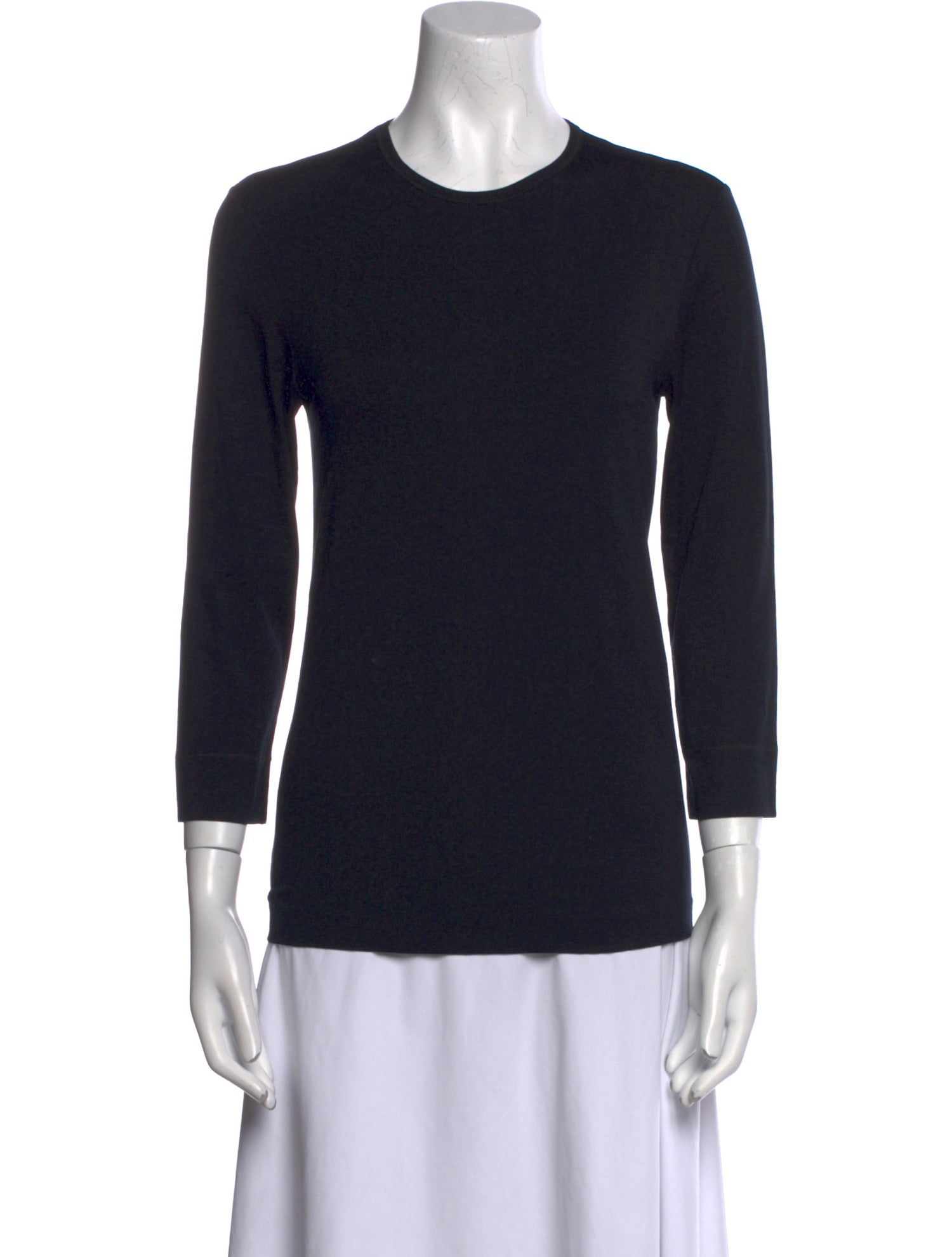 Jil Sander Crew Neck Three-Quarter Sleeve Top
