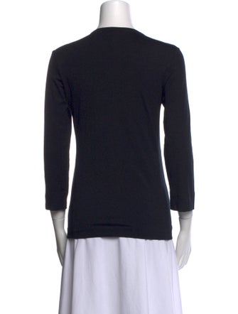 Jil Sander Crew Neck Three-Quarter Sleeve Top