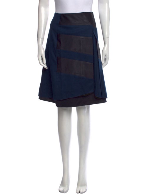 Jil Sander Navy Wool Knee-Length Skirt
