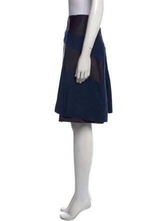 Jil Sander Navy Wool Knee-Length Skirt