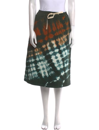 Jil Sander Tie-Dye Print Knee-Length Skirt
