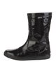 Jil Sander Navy Patent Leather Rain Boots