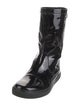Jil Sander Navy Patent Leather Rain Boots