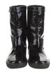 Jil Sander Navy Patent Leather Rain Boots
