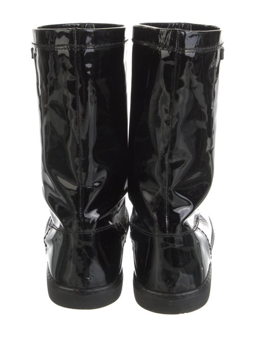 Jil Sander Navy Patent Leather Rain Boots