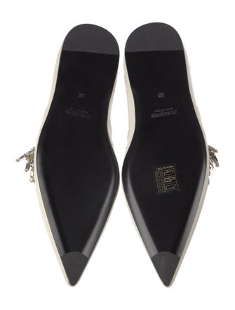 Jil Sander Leather Crystal Embellishments Mules