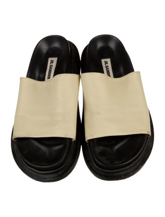 Jil Sander Leather Slingback Sandals