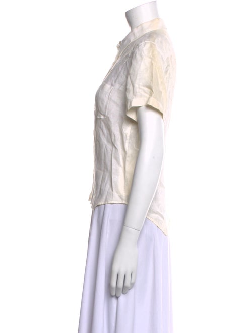 Jil Sander Linen Short Sleeve Button-Up Top