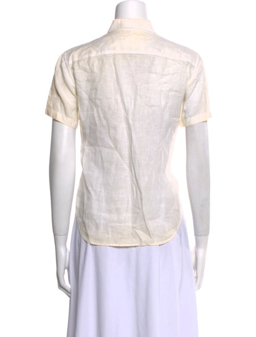 Jil Sander Linen Short Sleeve Button-Up Top