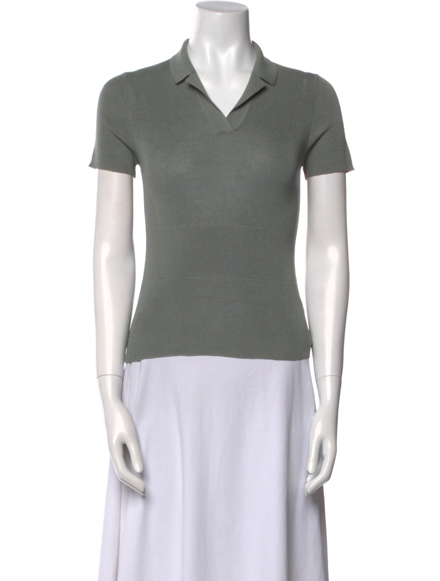 Jil Sander Silk V-Neck Polo