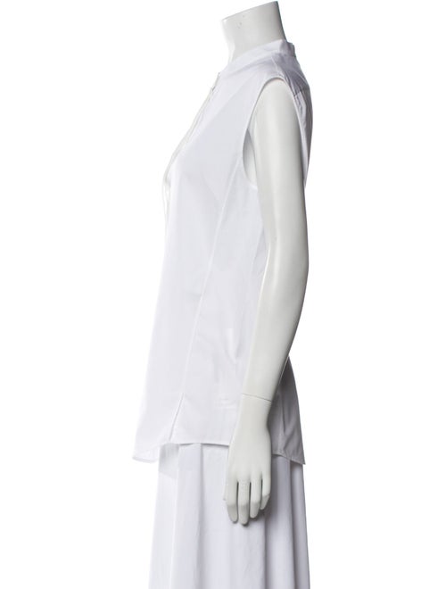 Jil Sander Mock Neck Sleeveless Button-Up Top