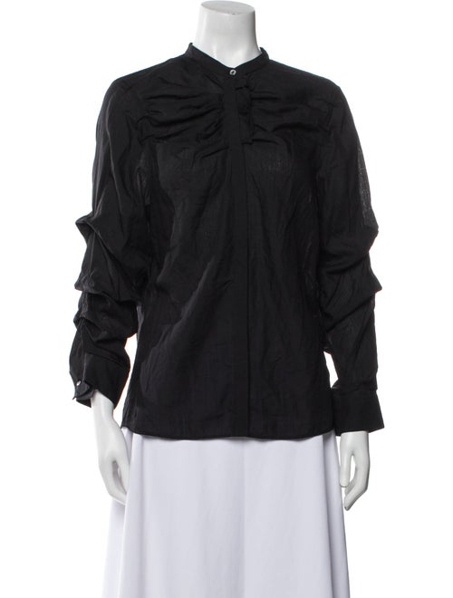 Jil Sander Virgin Wool Mock Neck Blouse