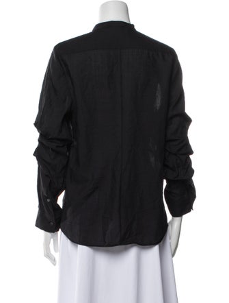 Jil Sander Virgin Wool Mock Neck Blouse