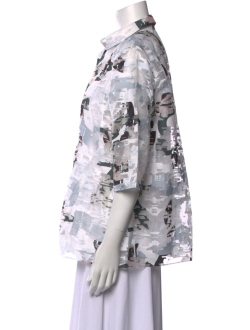 Jil Sander Printed Long Sleeve Button-Up Top
